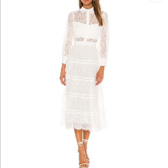 Alice + Olivia White Lace Dress - Picture 3 of 7